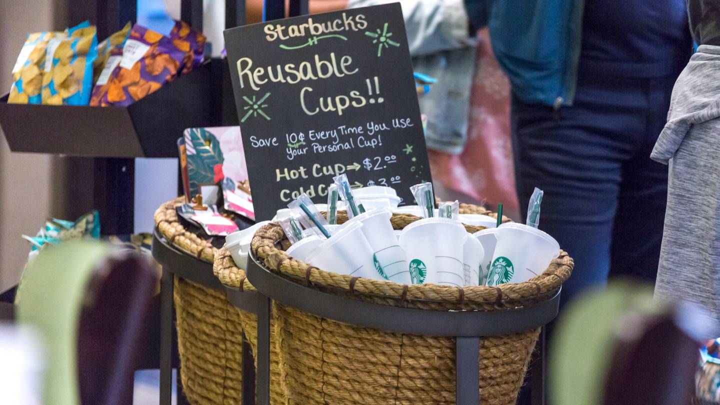 Starbucks will now let customers use personal cups for nearly all