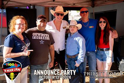 Photos from the Y100 Gamez Law 8 Man Jam presented by Bud Light Announce Party at Thirsty Horse Saloon, on October 13, 2024! We announced all 8 artists coming to this year's 8 Man Jam, and gave away FLOOR SEATS to 8 lucky people!