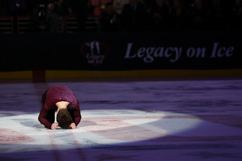 Ice skaters performing